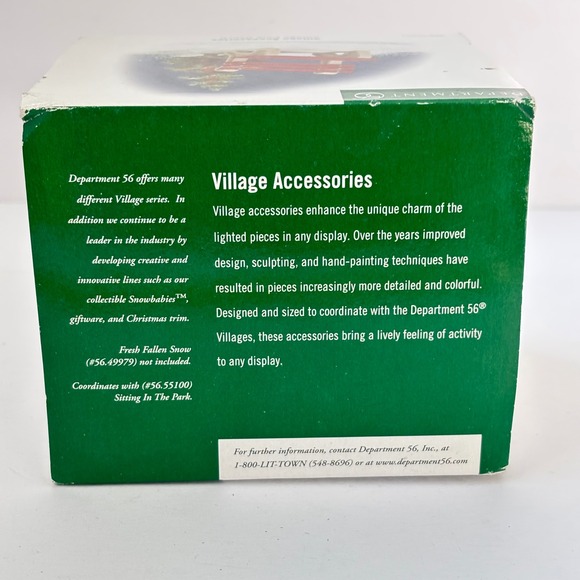 Dept 56 Village Accessories Park Bench Tree #52851 Snow Christmas Village - Picture 9 of 9